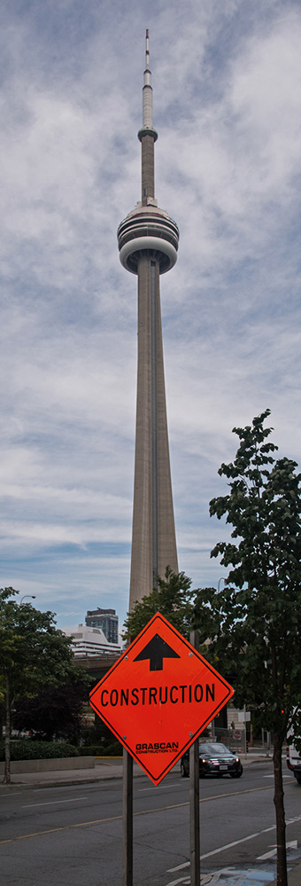 The CN Tower and Construction Sign 